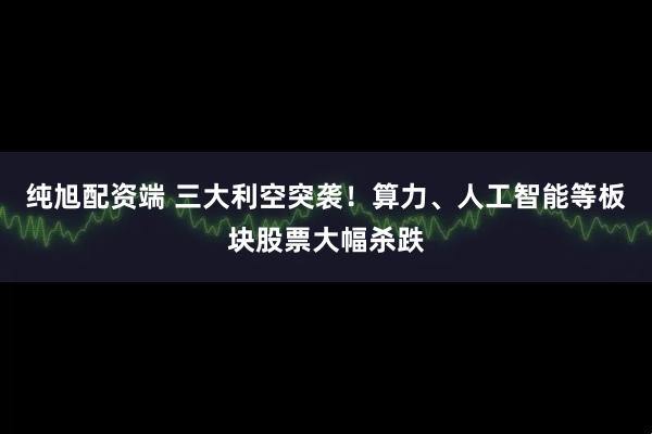 纯旭配资端 三大利空突袭！算力、人工智能等板块股票大幅杀跌