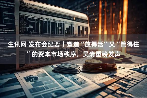 生讯网 发布会纪要丨塑造“放得活”又“管得住”的资本市场秩序，吴清重磅发声