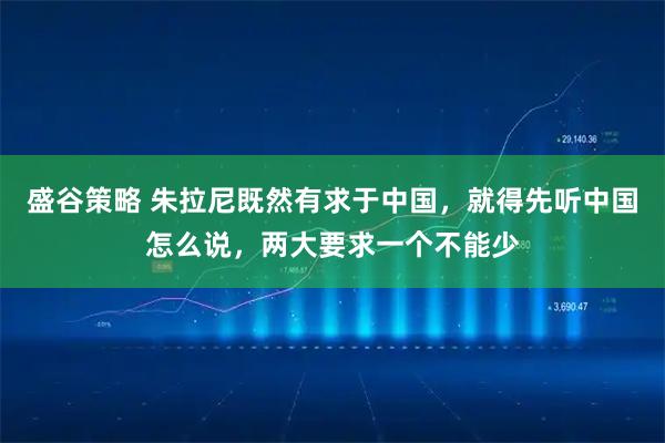 盛谷策略 朱拉尼既然有求于中国，就得先听中国怎么说，两大要求一个不能少