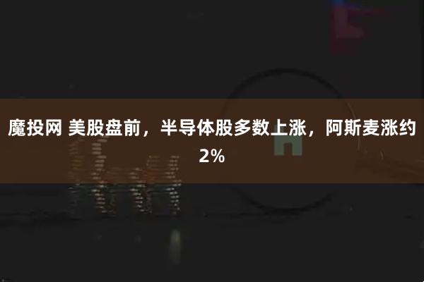 魔投网 美股盘前，半导体股多数上涨，阿斯麦涨约2%